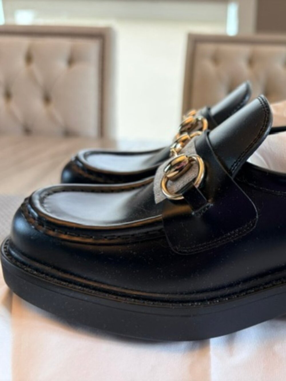 NIB Gucci Horsebit Leather Loafers, Black 34.5 (4.5) - Picture 6 of 13